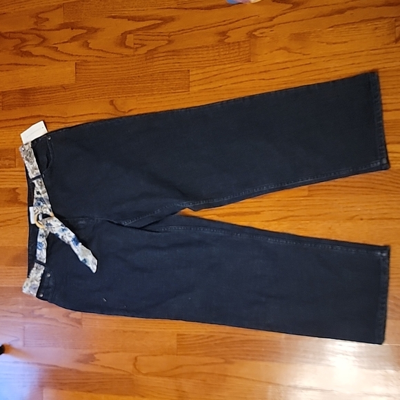 Charter Club Floral Belted Petite Jeans - Picture 1 of 4